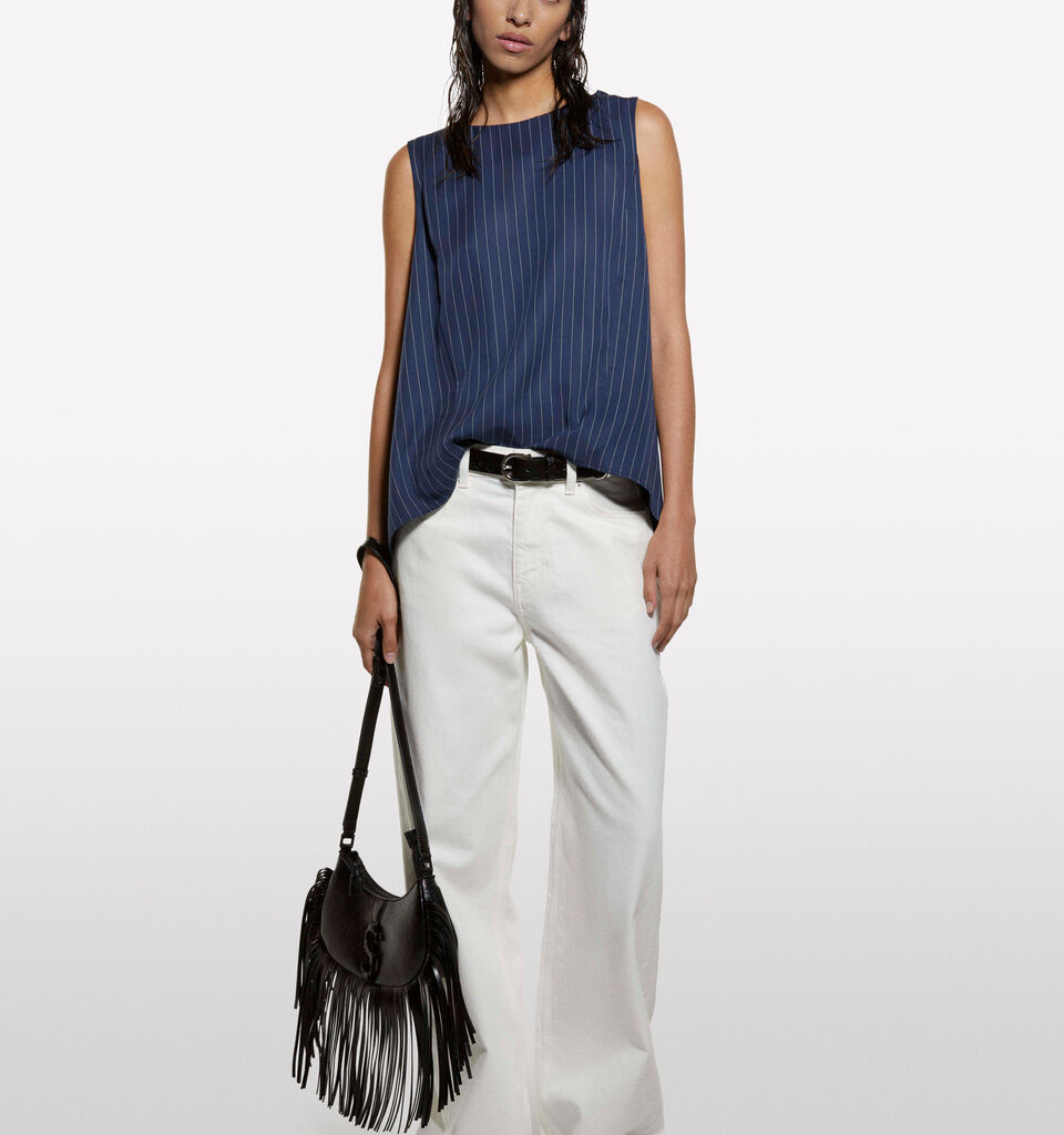 Τζιν Style 72 wide fit λευκό - τζιν καμπάνα γυναικεία - Λευκο | Sisley image number 1